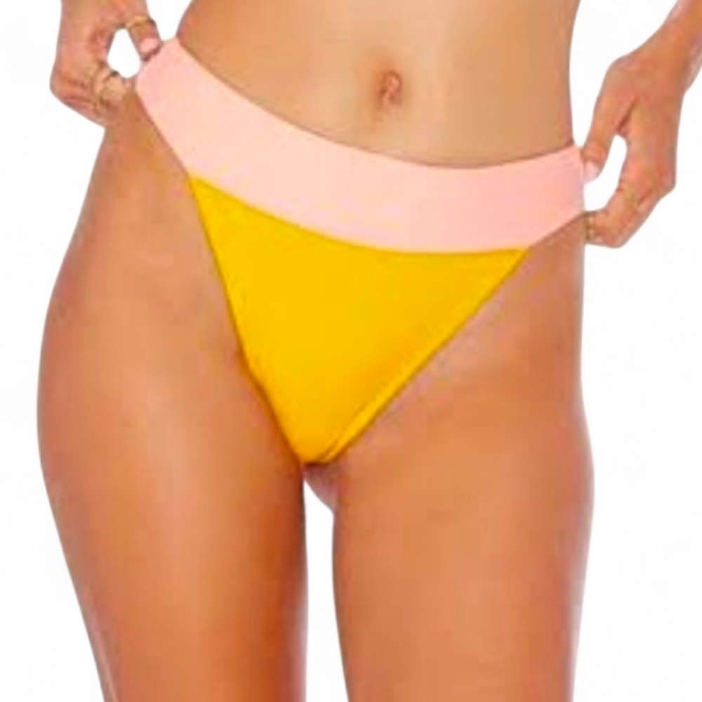 NWT ELLEJAY / REVOLVE Ruby Swim Bottoms in Lemon - Large